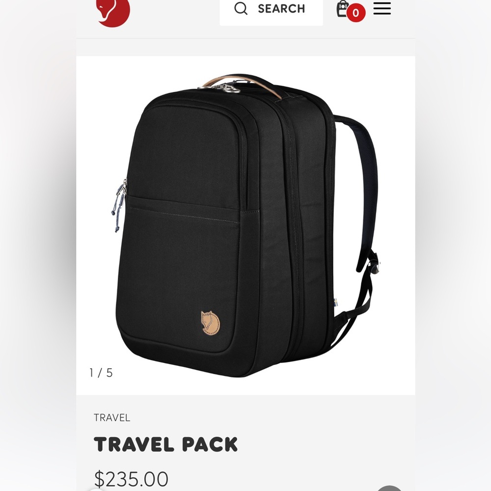 Fjallraven Travel Pack backpack suitcase black